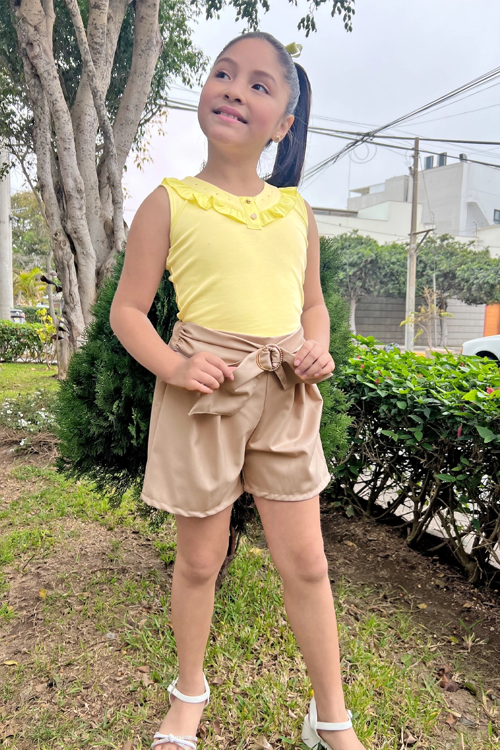Body para Niña de Algodón con Volante de Seda