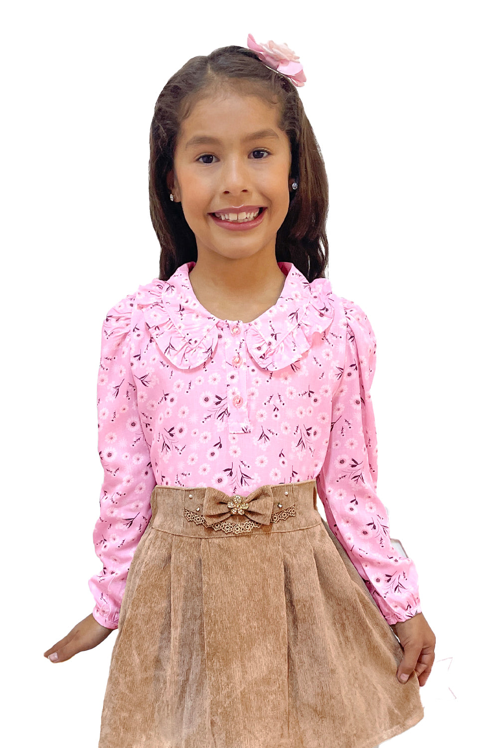 Blusa en lino con cuello bebé