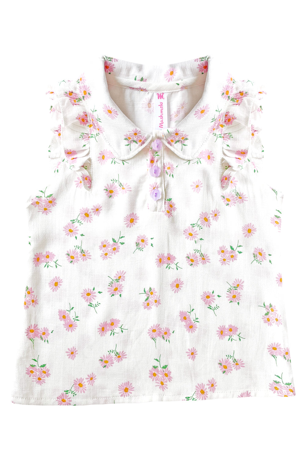 Blusa en rayón crepé con cuello bebé