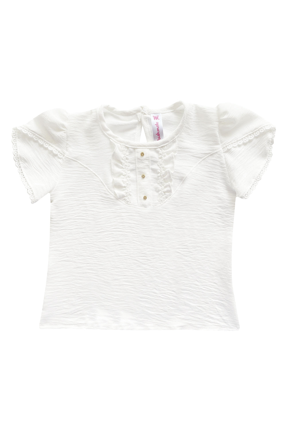 Blusa en lino con greca en mangas
