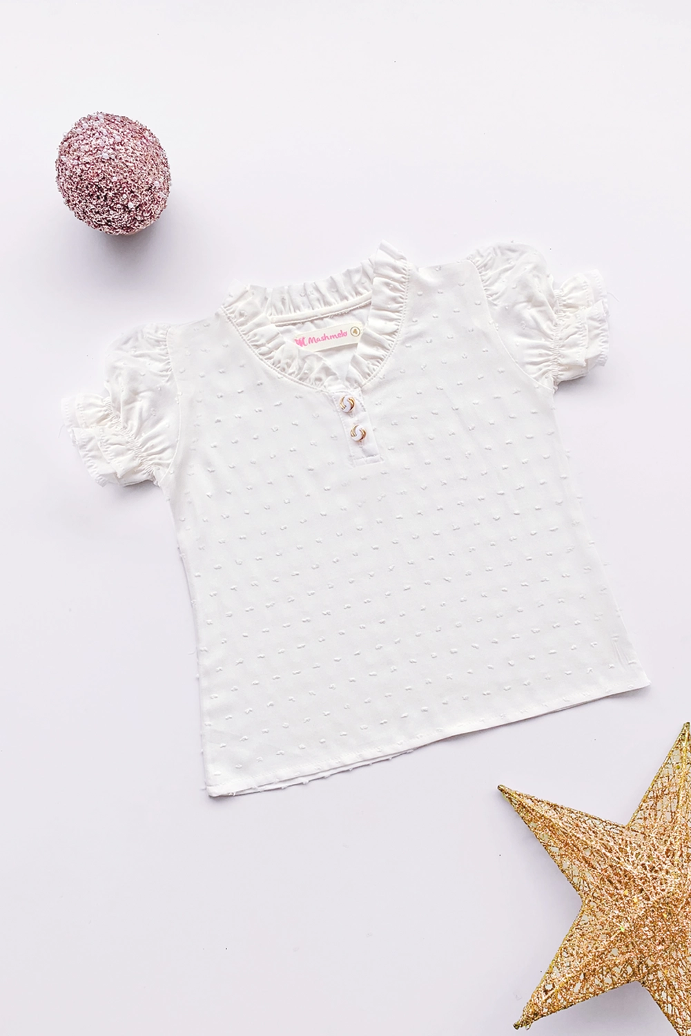 Blusa con volante en cuello