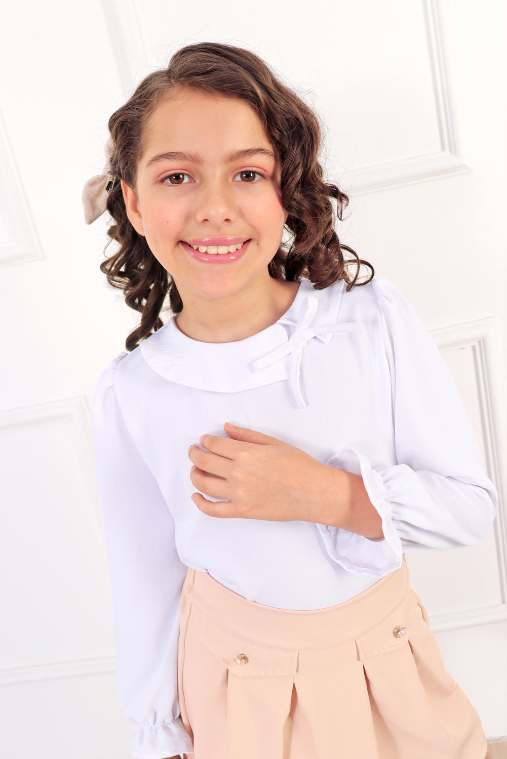 Blusa de Manga Larga con Cuello Asimétrico
