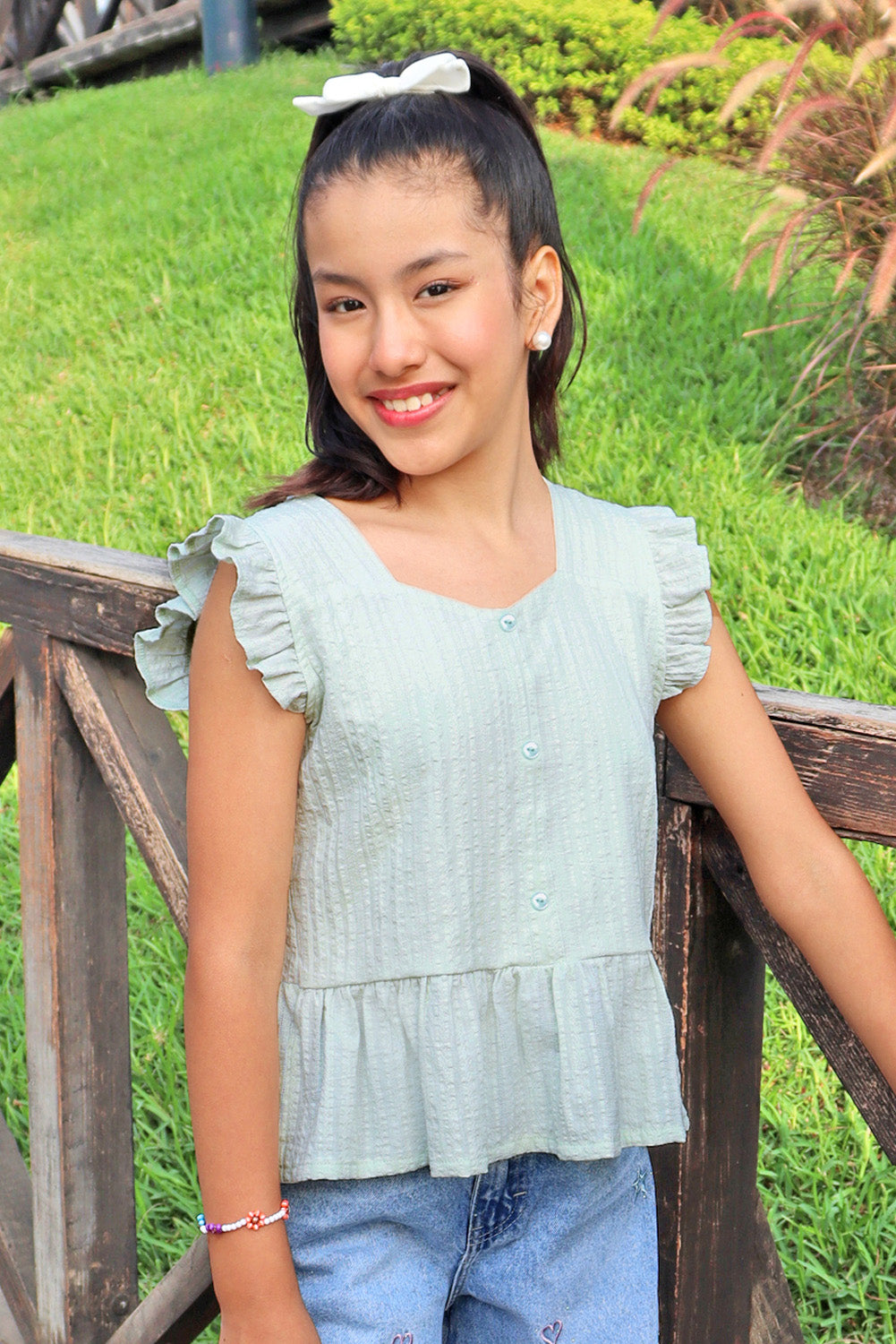 Blusa con Escote Corazón y Faldón