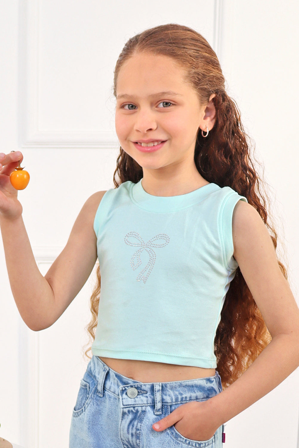 Bividi de algodon pima con Lazo de pedreria