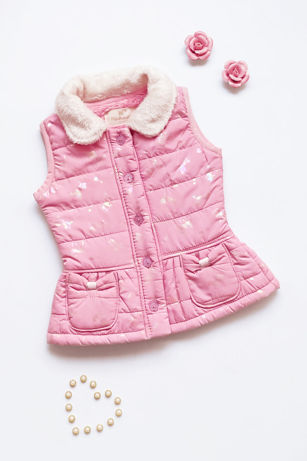 Chaleco Impermeable estampado con interior peluche