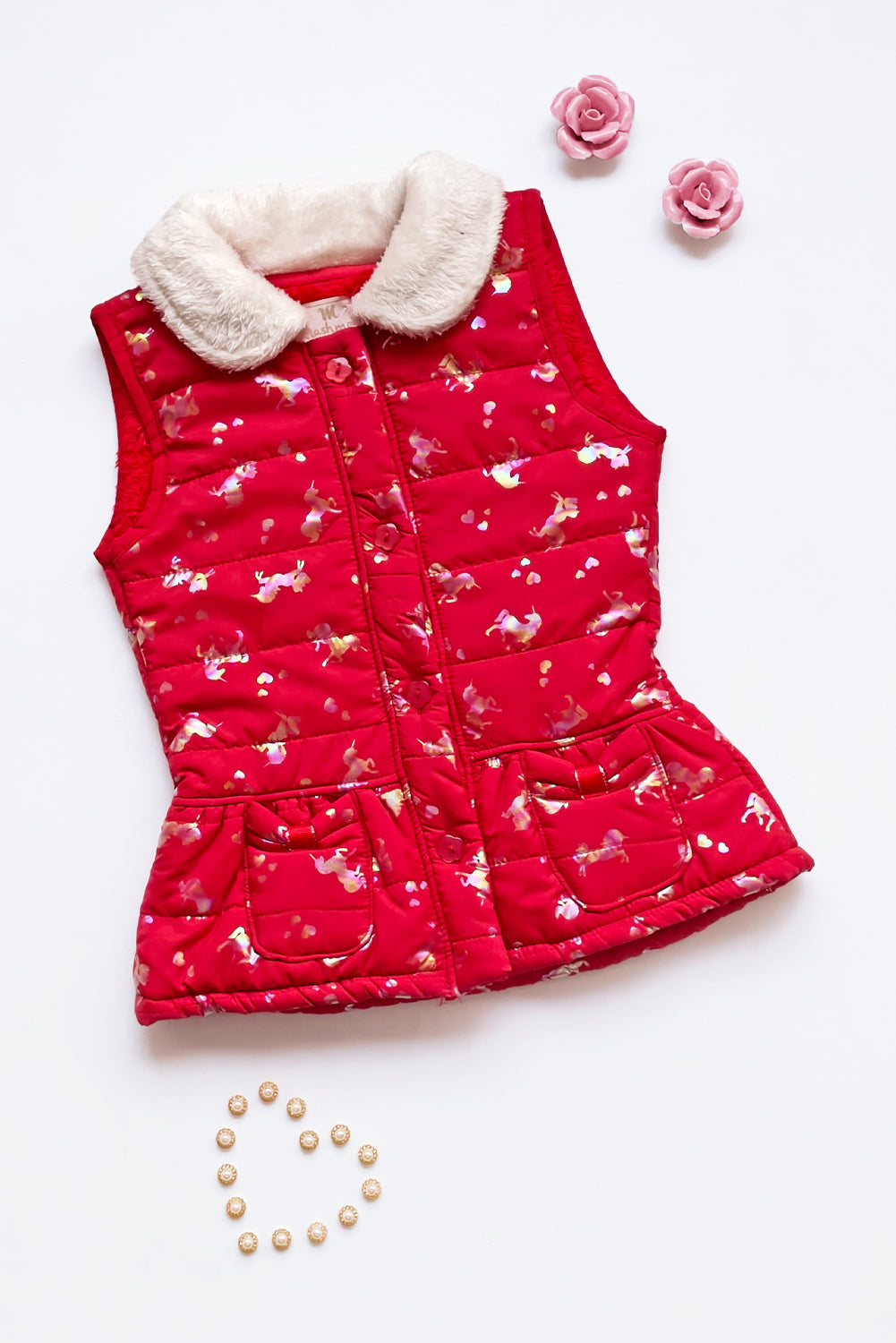 Chaleco Impermeable estampado con interior peluche