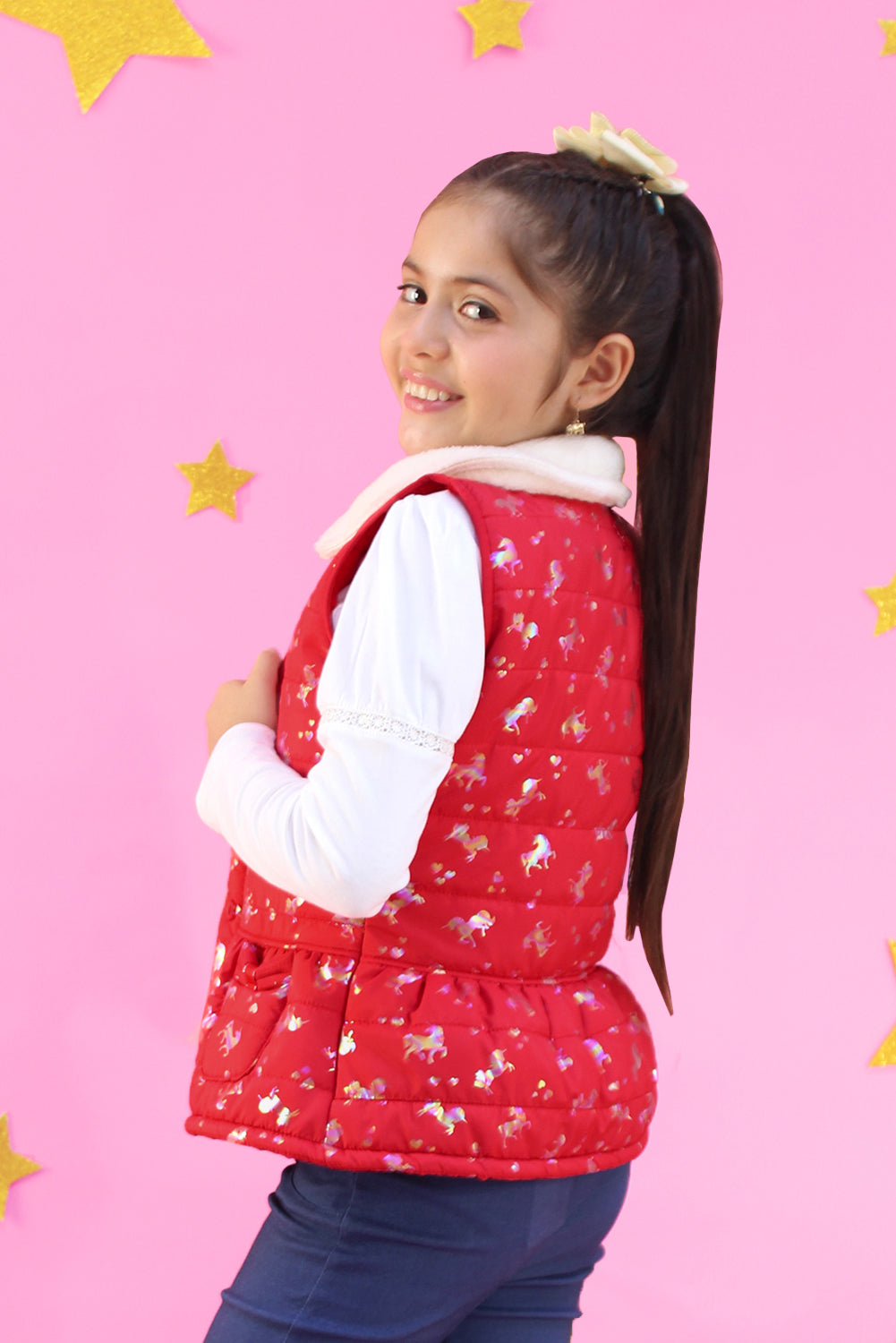 Chaleco Impermeable estampado con interior peluche