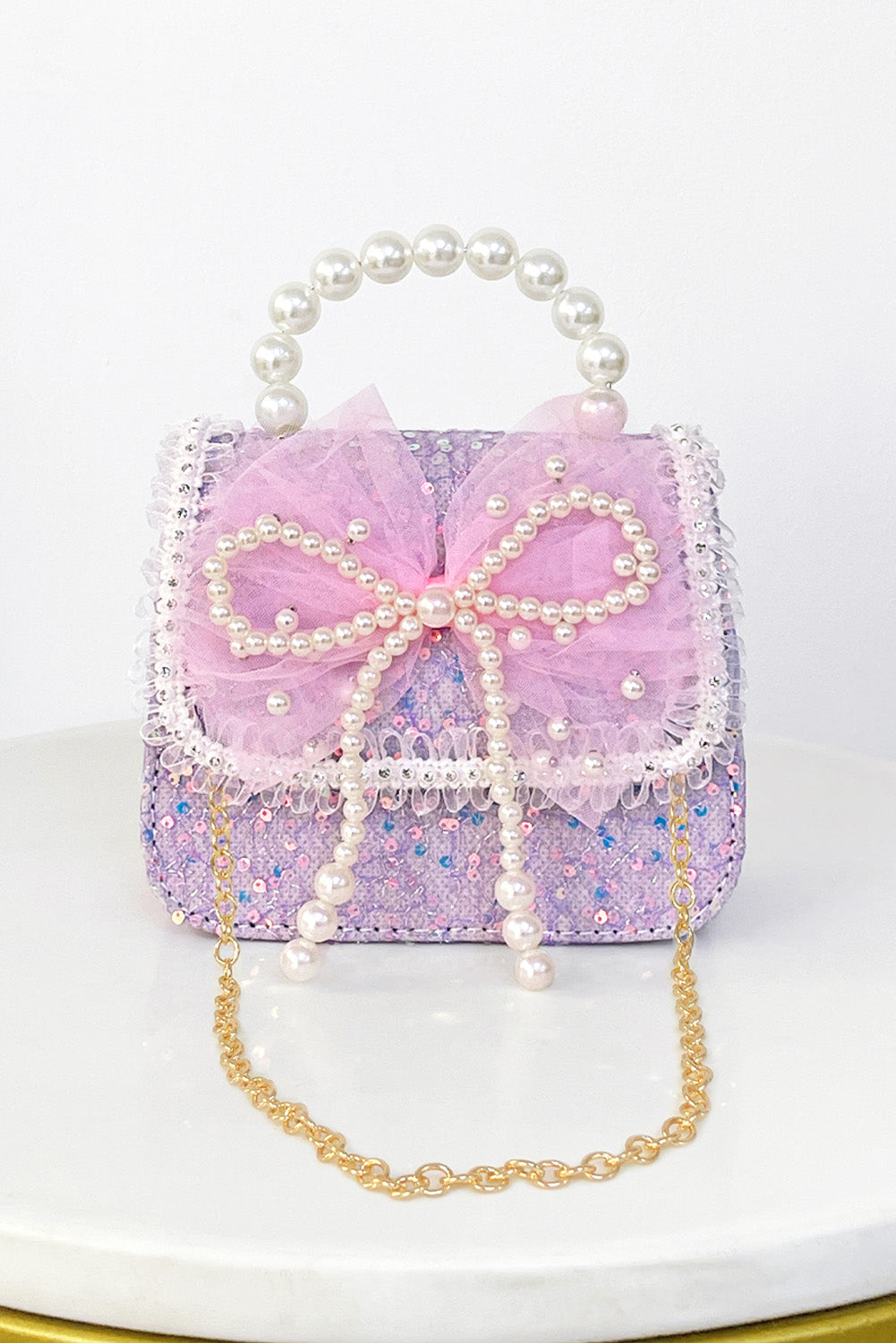 Cartera con Lentejuelas y Perlas