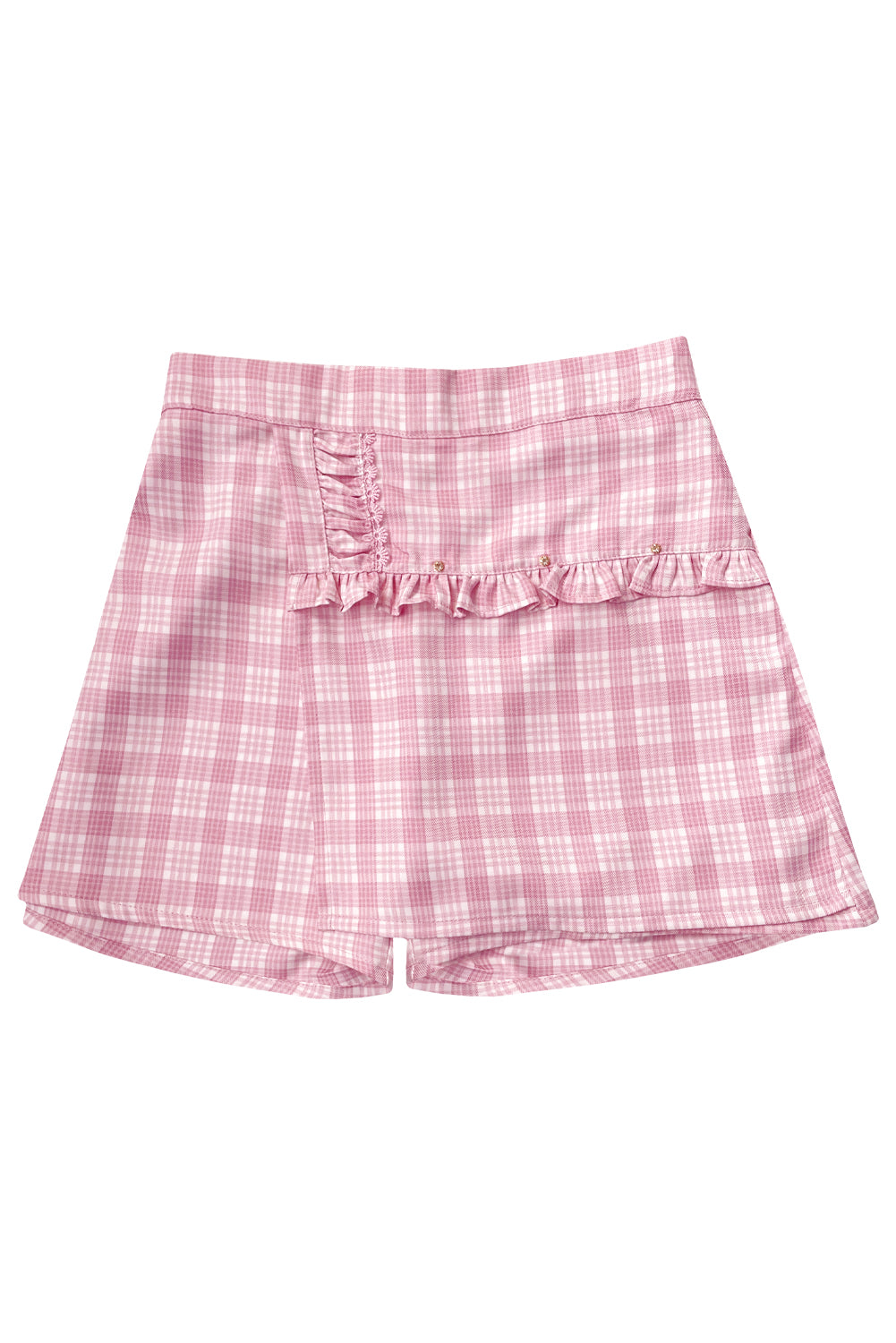 Falda short en bengalina a cuadros