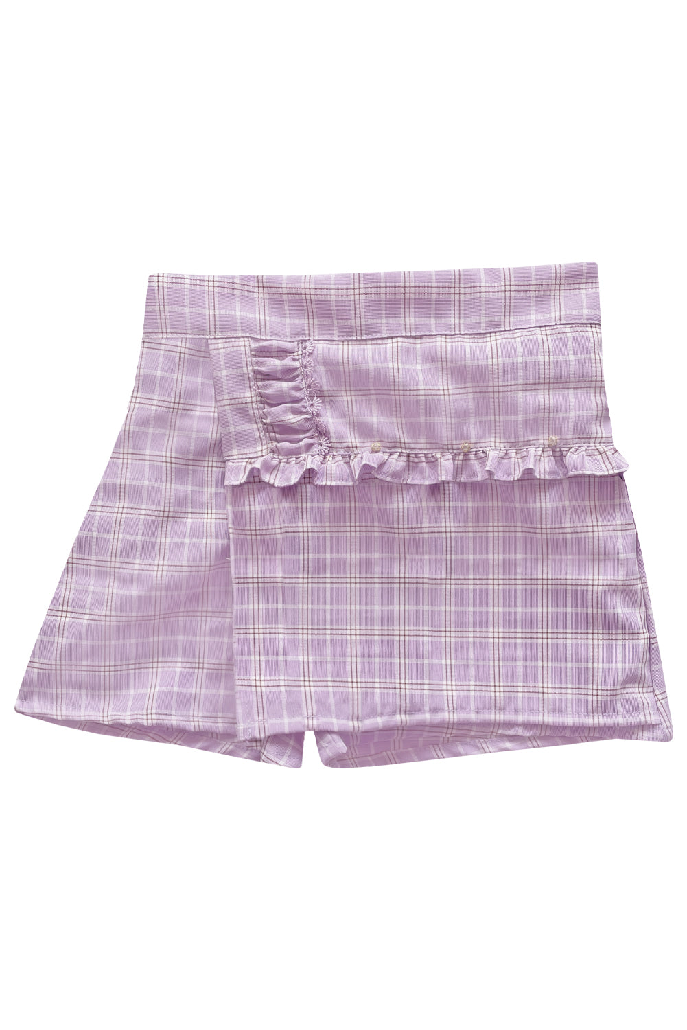 Falda short en bengalina a cuadros