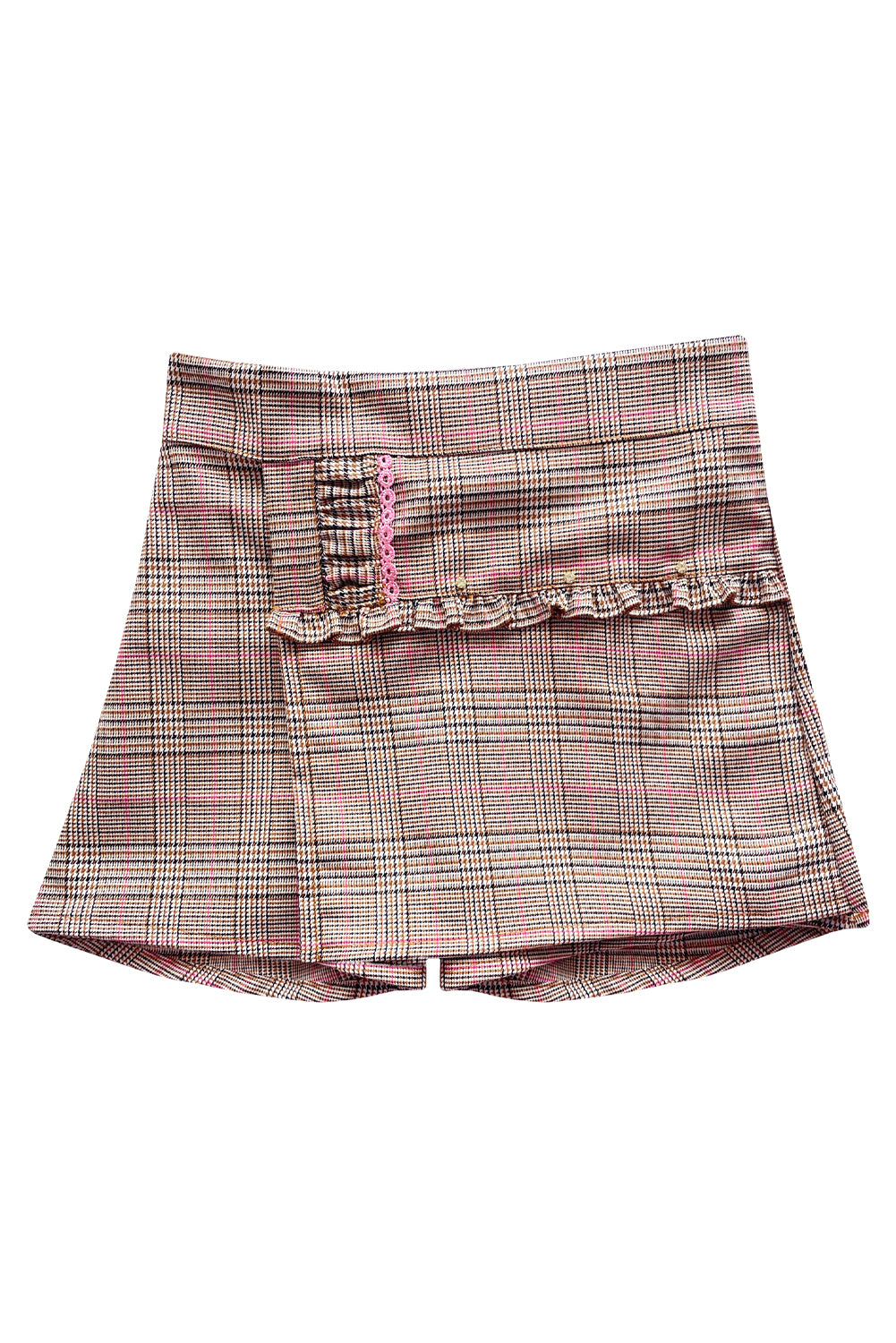 Falda short en bengalina a cuadros