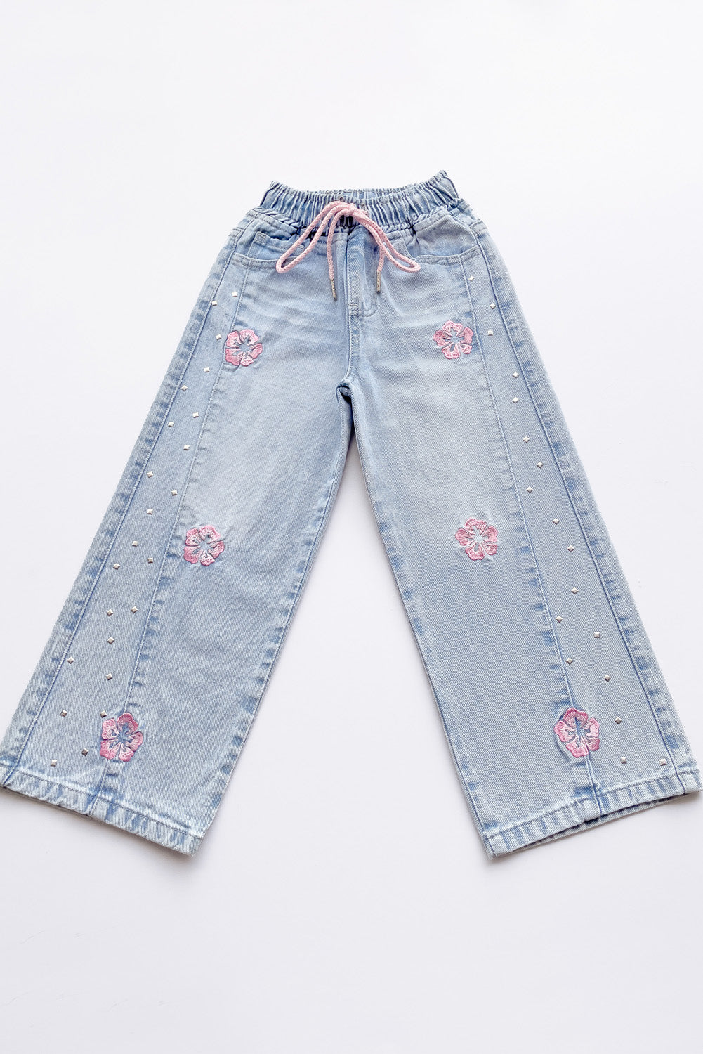 Pantalón Jean con Bordado de Flores