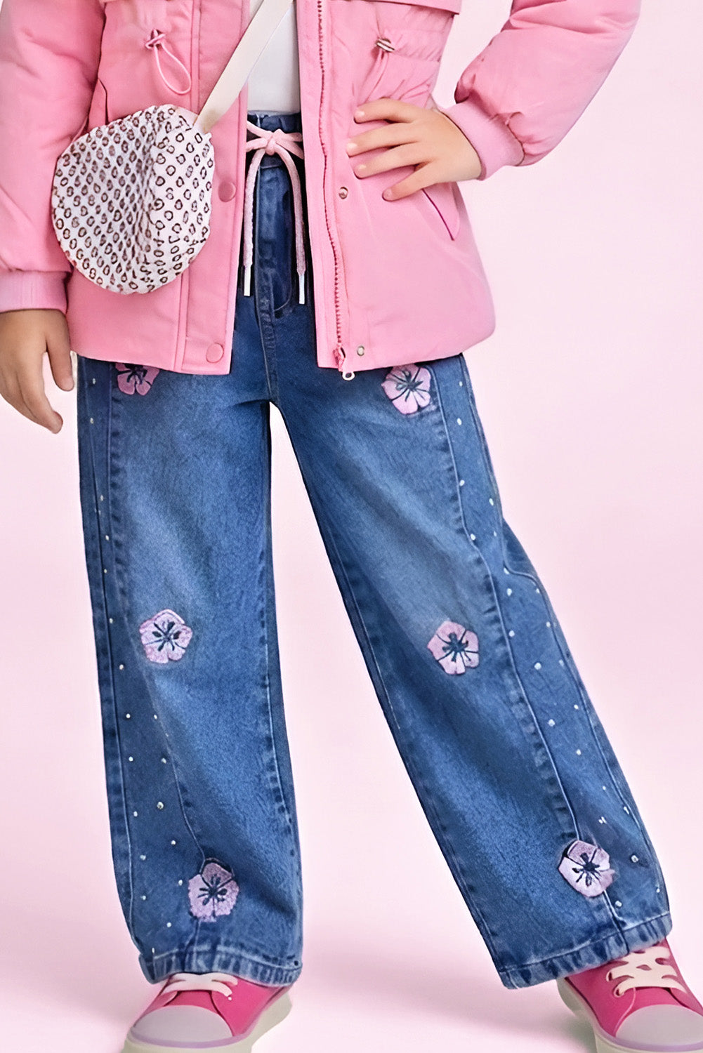 Pantalón Jean con Bordado de Flores