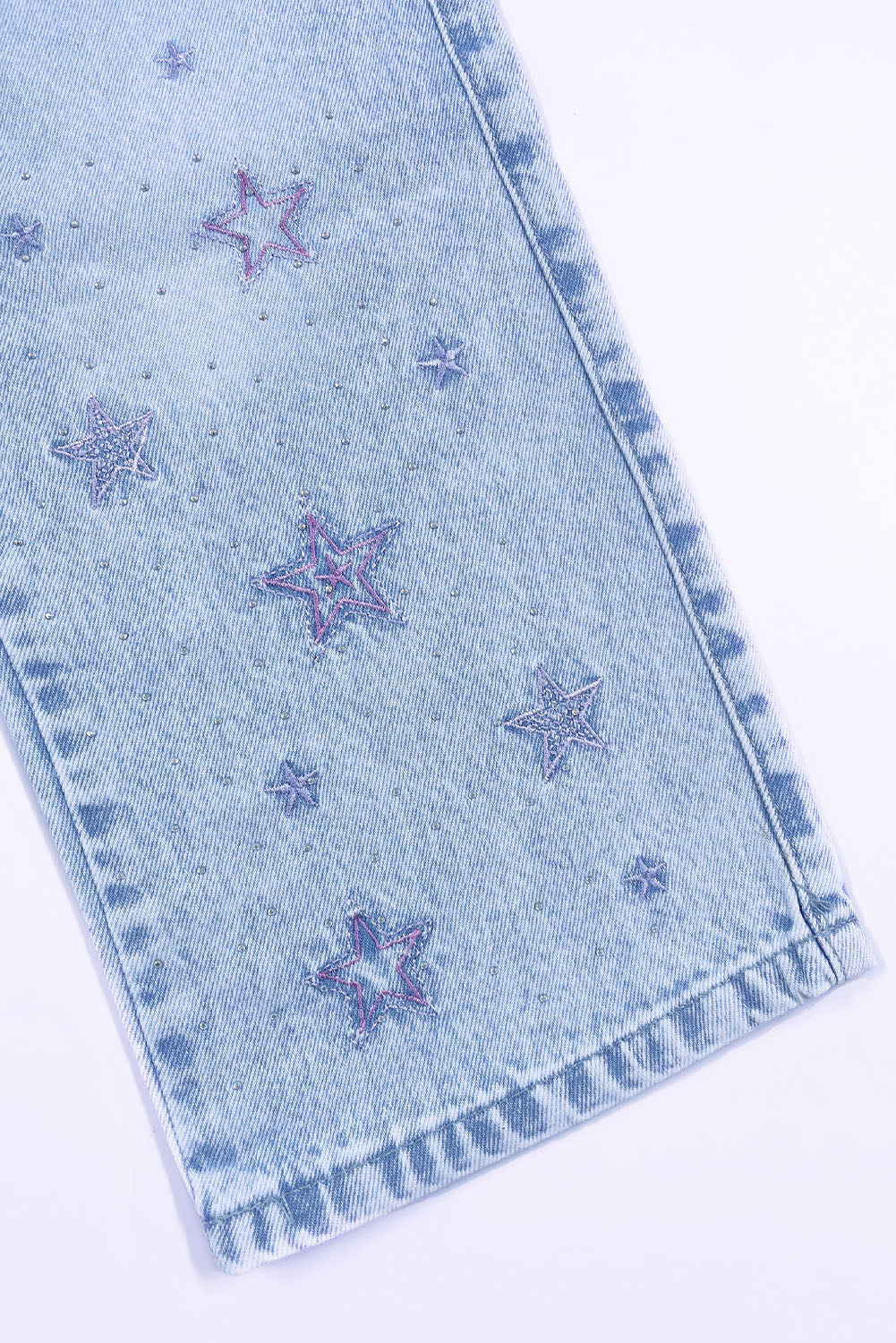 Pantalón Jean con Bordado de Estrellas