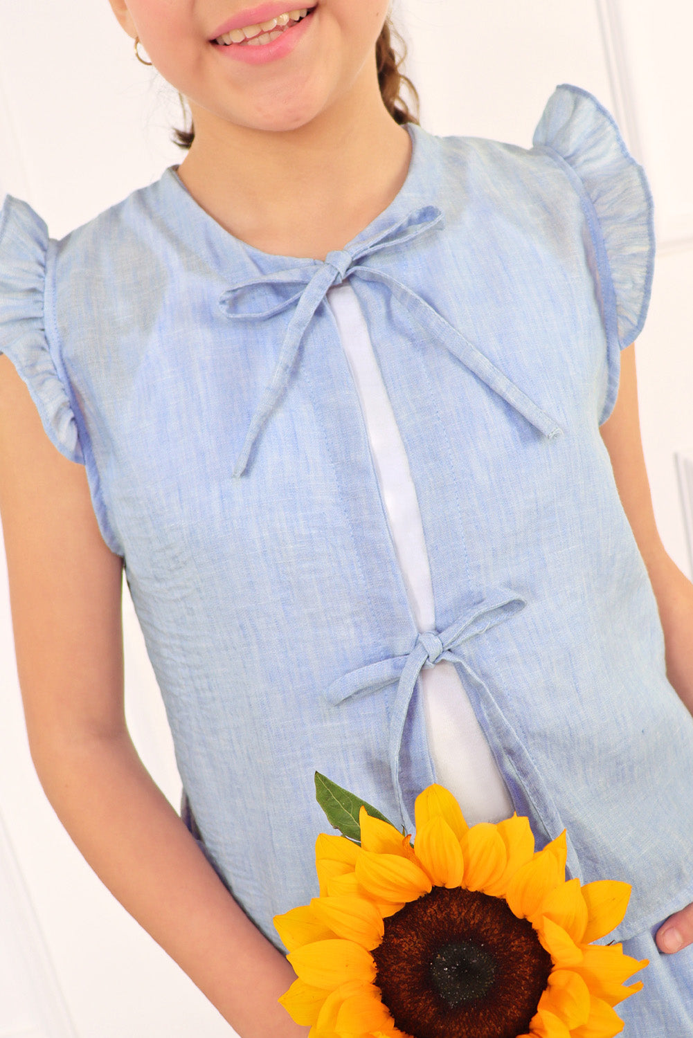 Conjunto de 3 piezas Bividi, Chaleco y Pantalon Acampanado de Lino