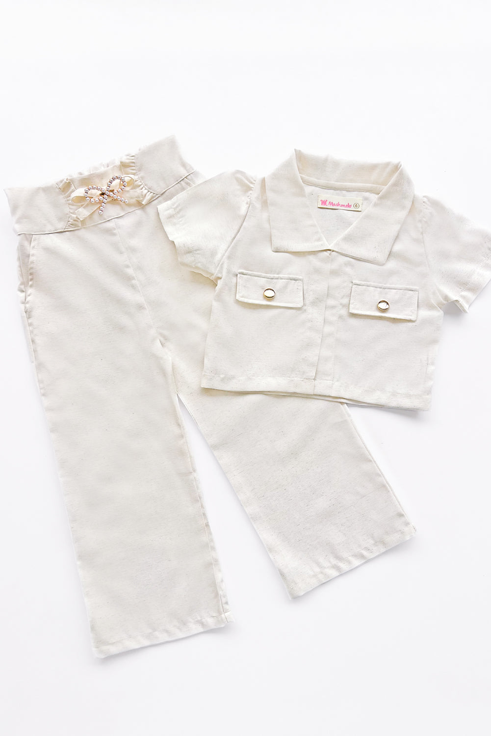 Conjunto de Chaqueta Crop y Pantalón de Pretina Alta