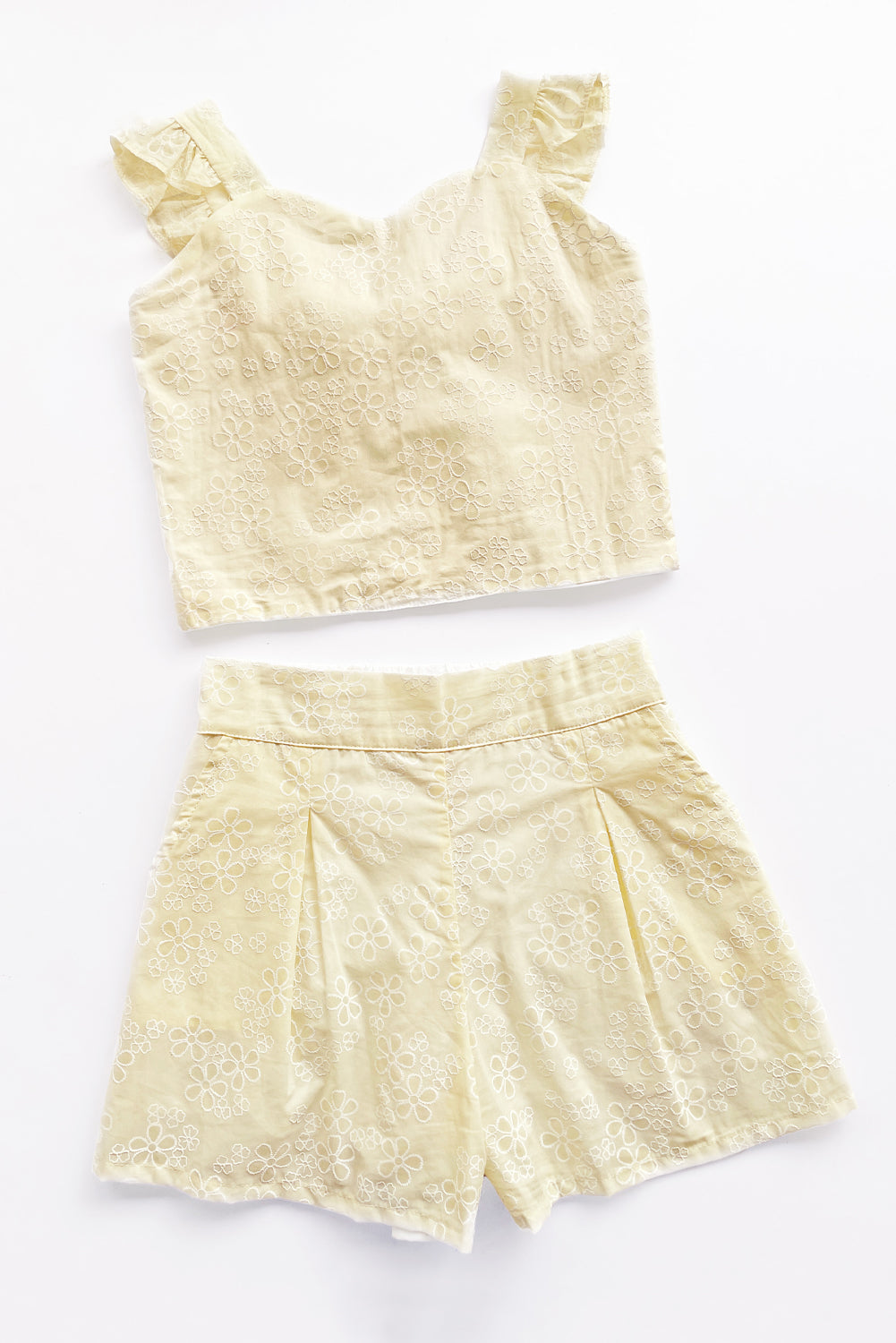 Set de Blusa Escote Corazón y Short en Brodery