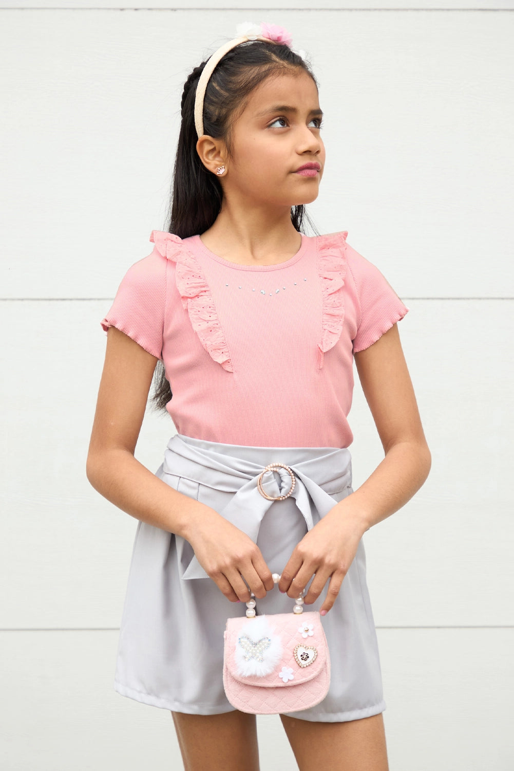 Polo de Rib con Volantes de Broderi y Pedreria para Niña