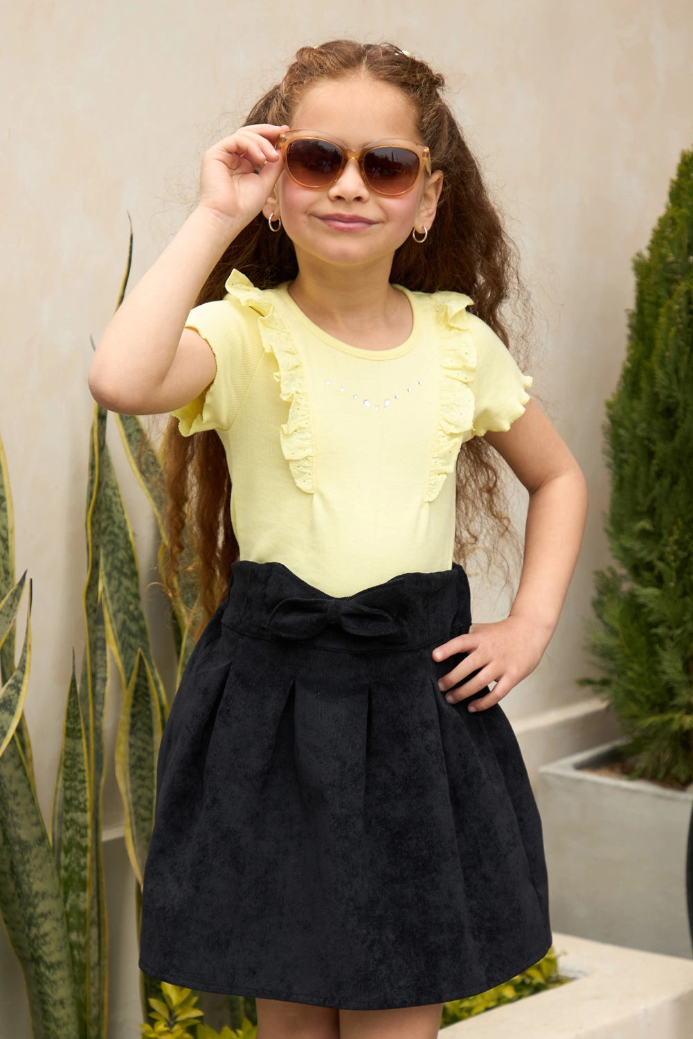 Polo de Rib con Volantes de Broderi y Pedreria para Niña