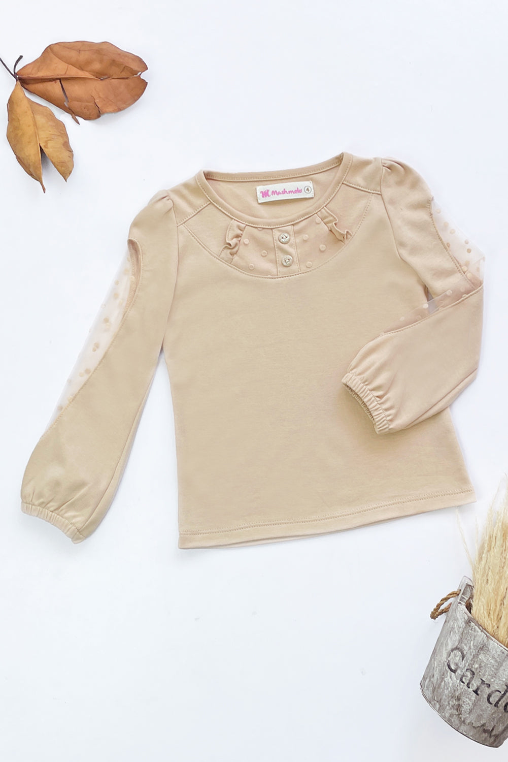 Polo para Niña de Algodón con Volantes y Pechera