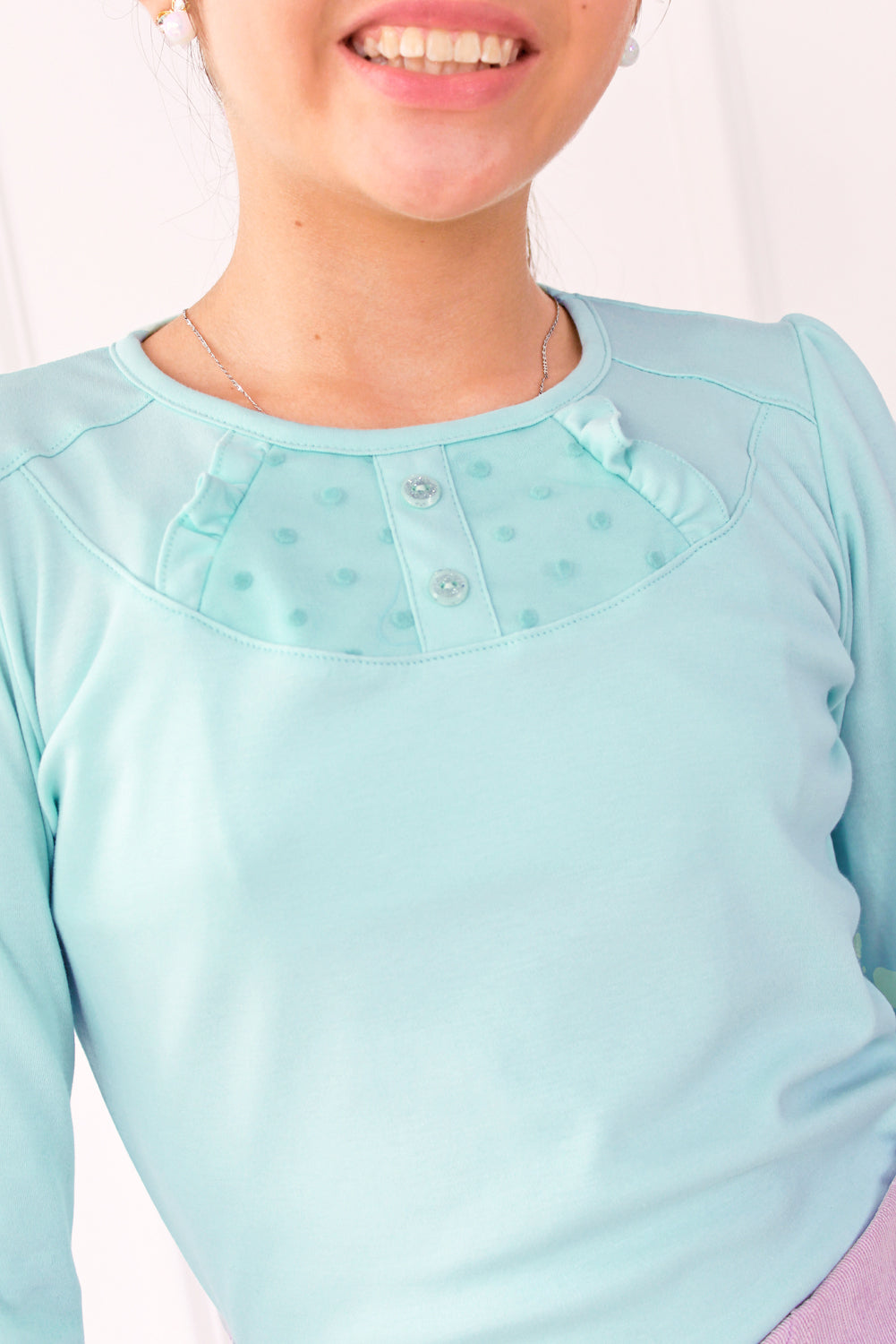 Polo para Niña de Algodón con Volantes y Pechera