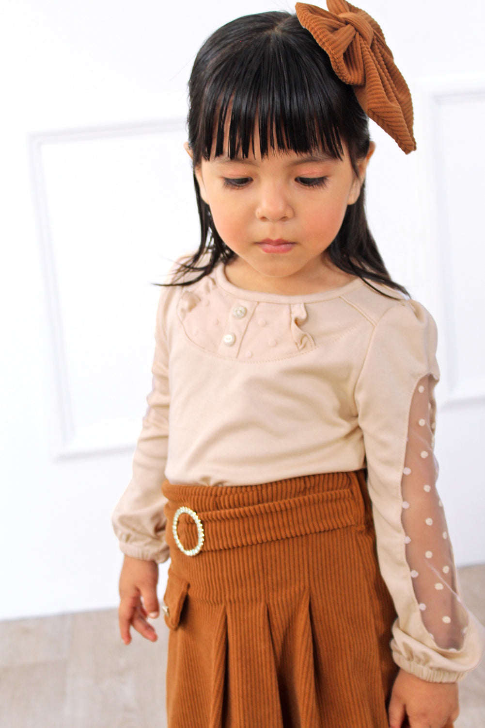 Polo para Niña de Algodón con Volantes y Pechera