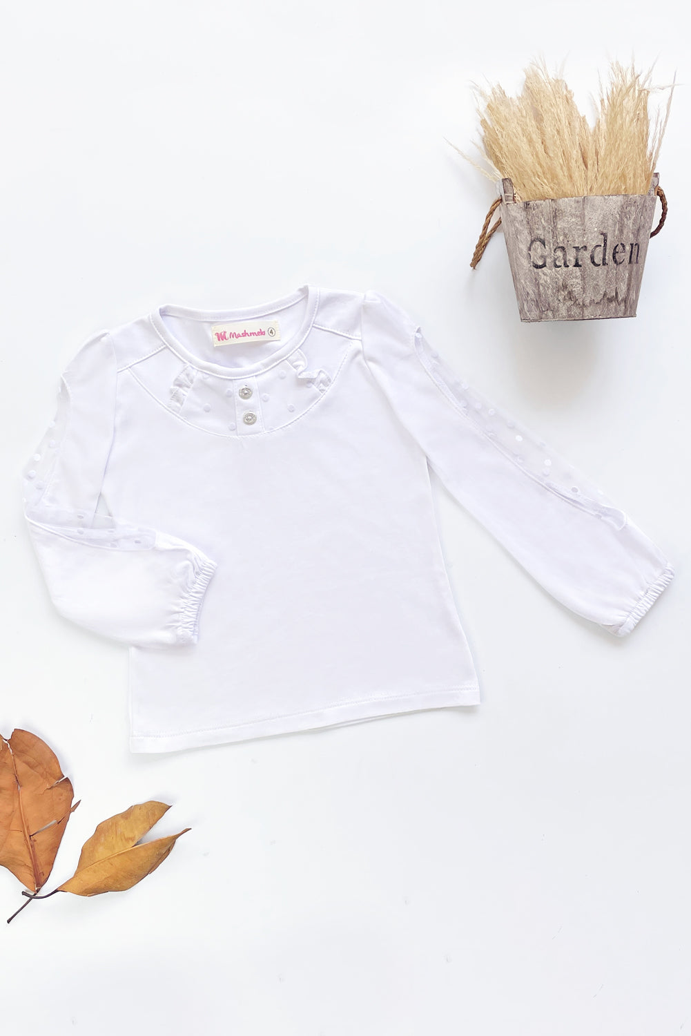 Polo para Niña de Algodón con Volantes y Pechera