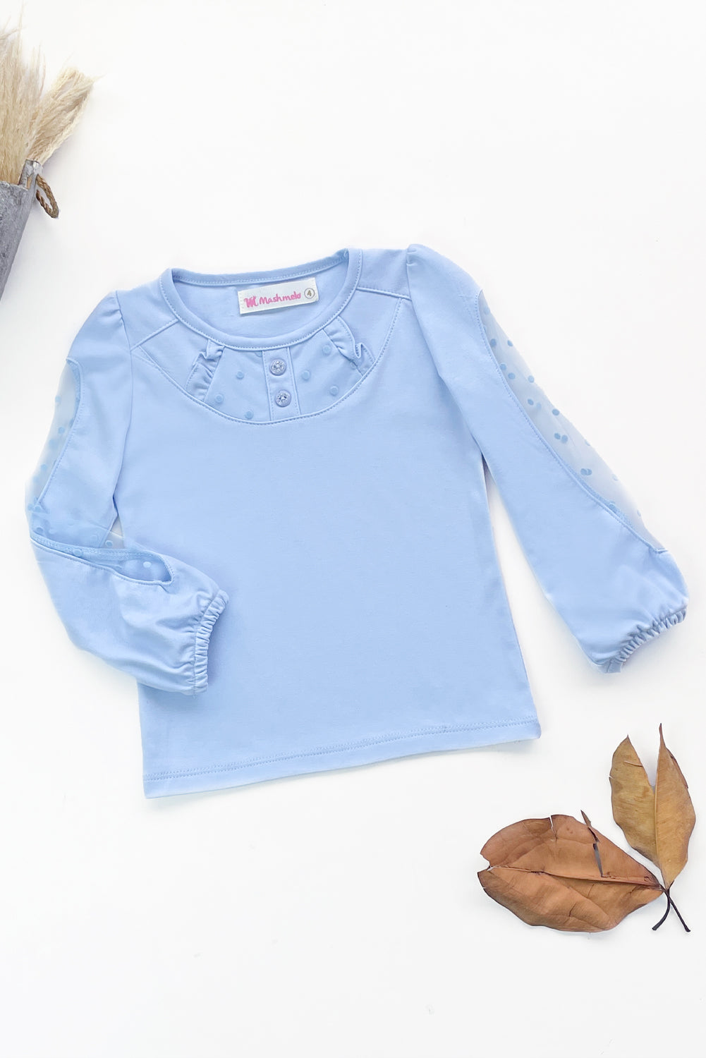 Polo para Niña de Algodón con Volantes y Pechera