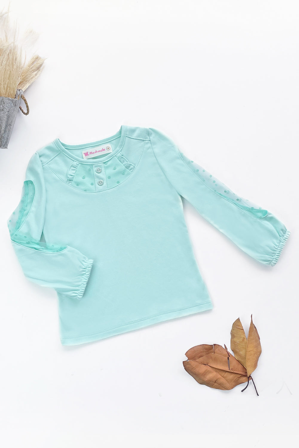 Polo para Niña de Algodón con Volantes y Pechera