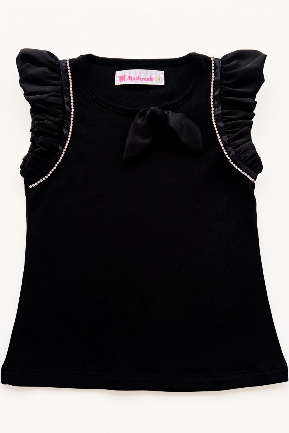 Polo con alitas de seda y strass