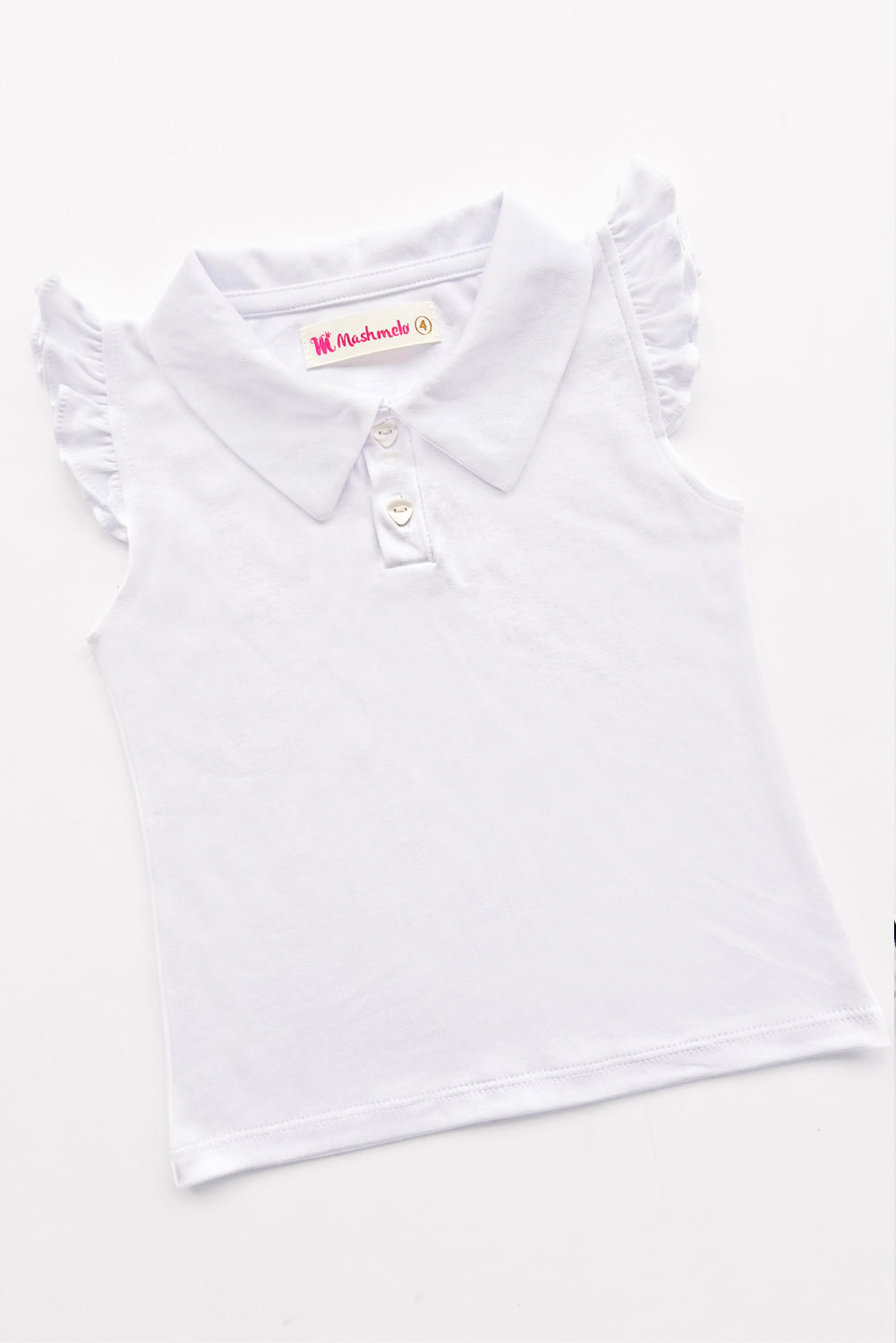 Polo con Cuello Camisero y Botones Corazón