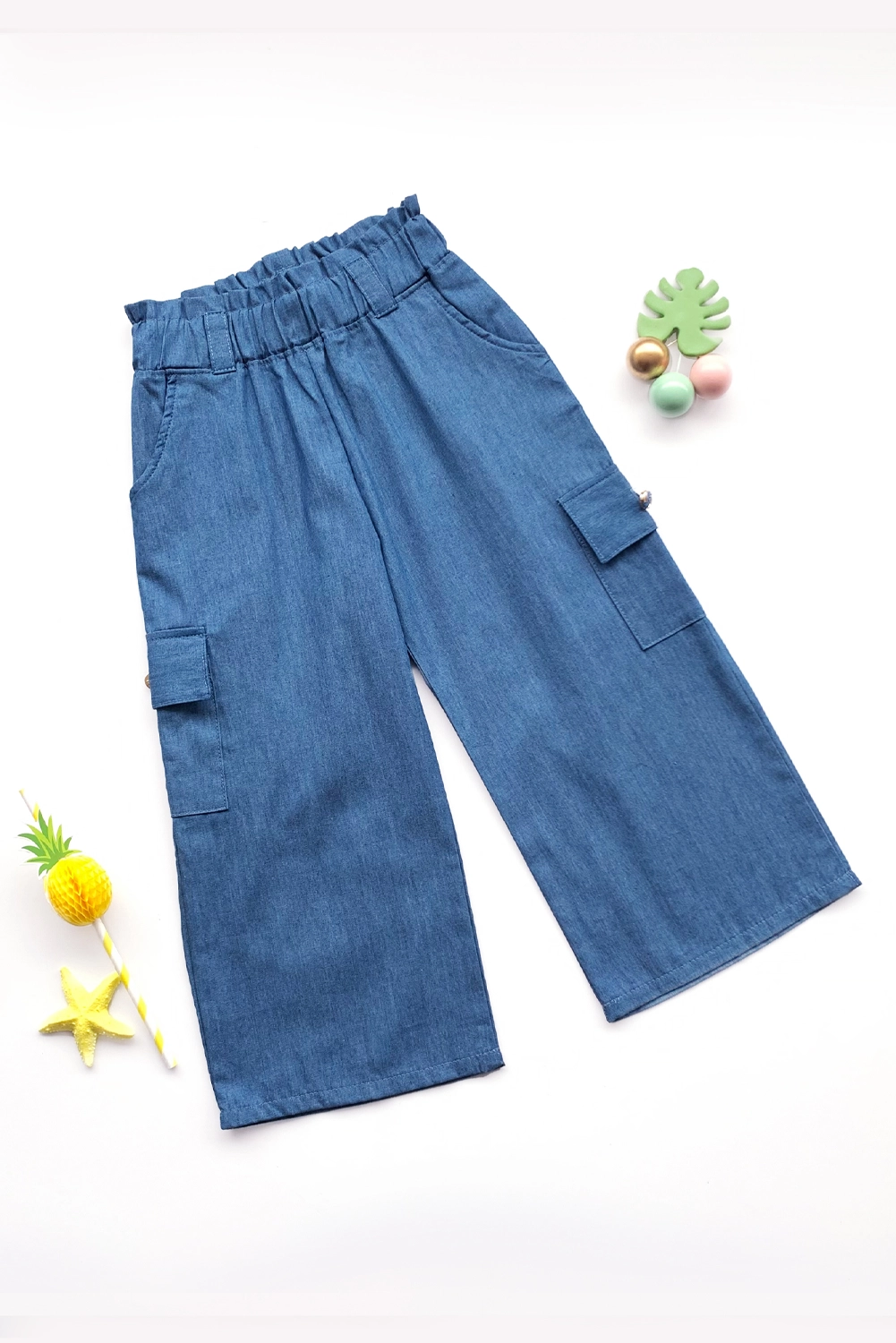Pantalon Chambray Cargo para Niña