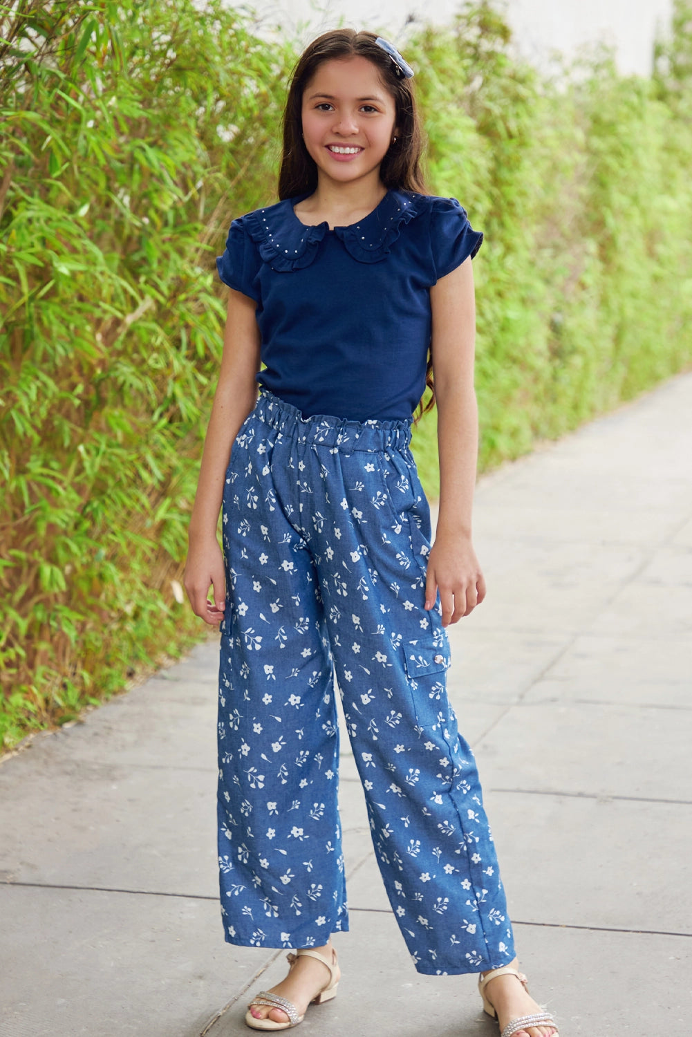 Pantalon Chambray Cargo para Niña