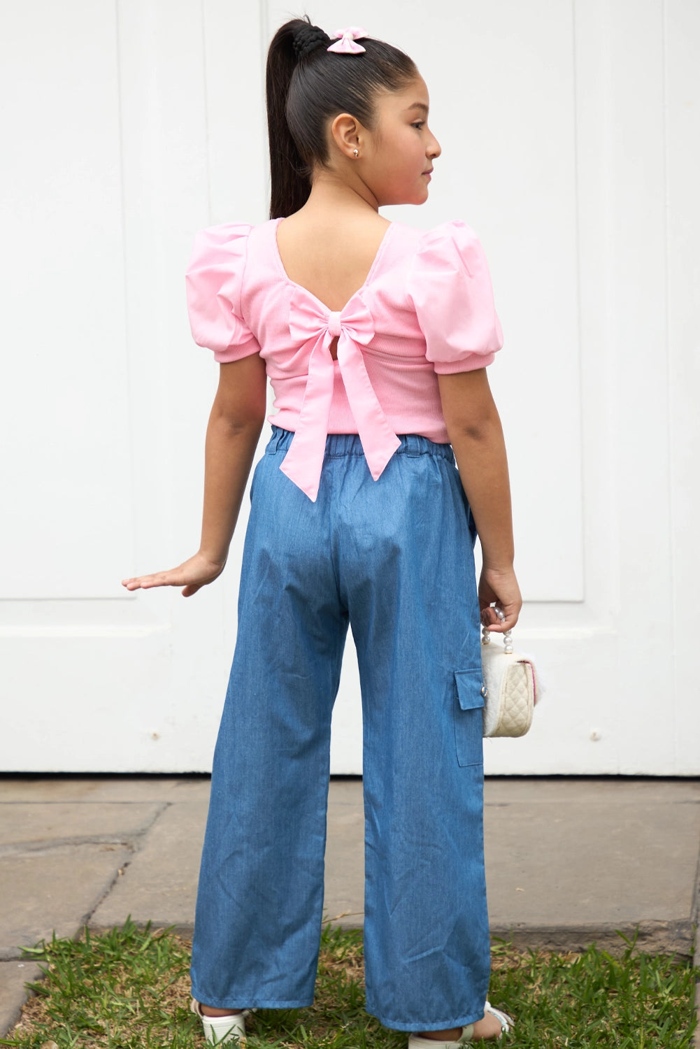 Pantalon Chambray Cargo para Niña