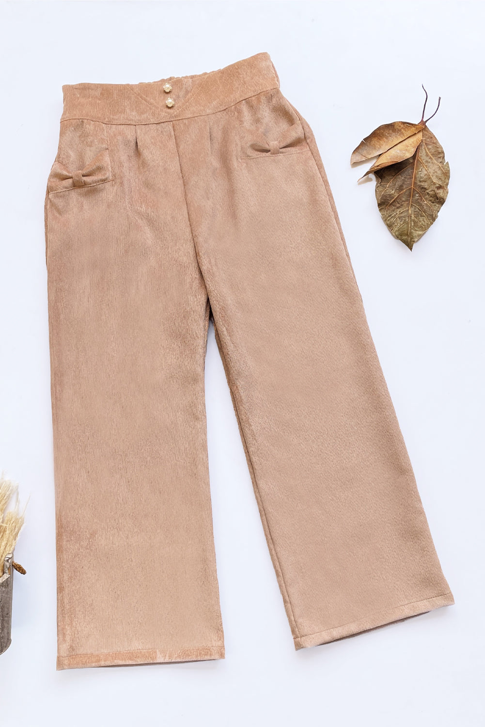 Pantalón para Niña con Pretina en V y Bolsillos con Lazo