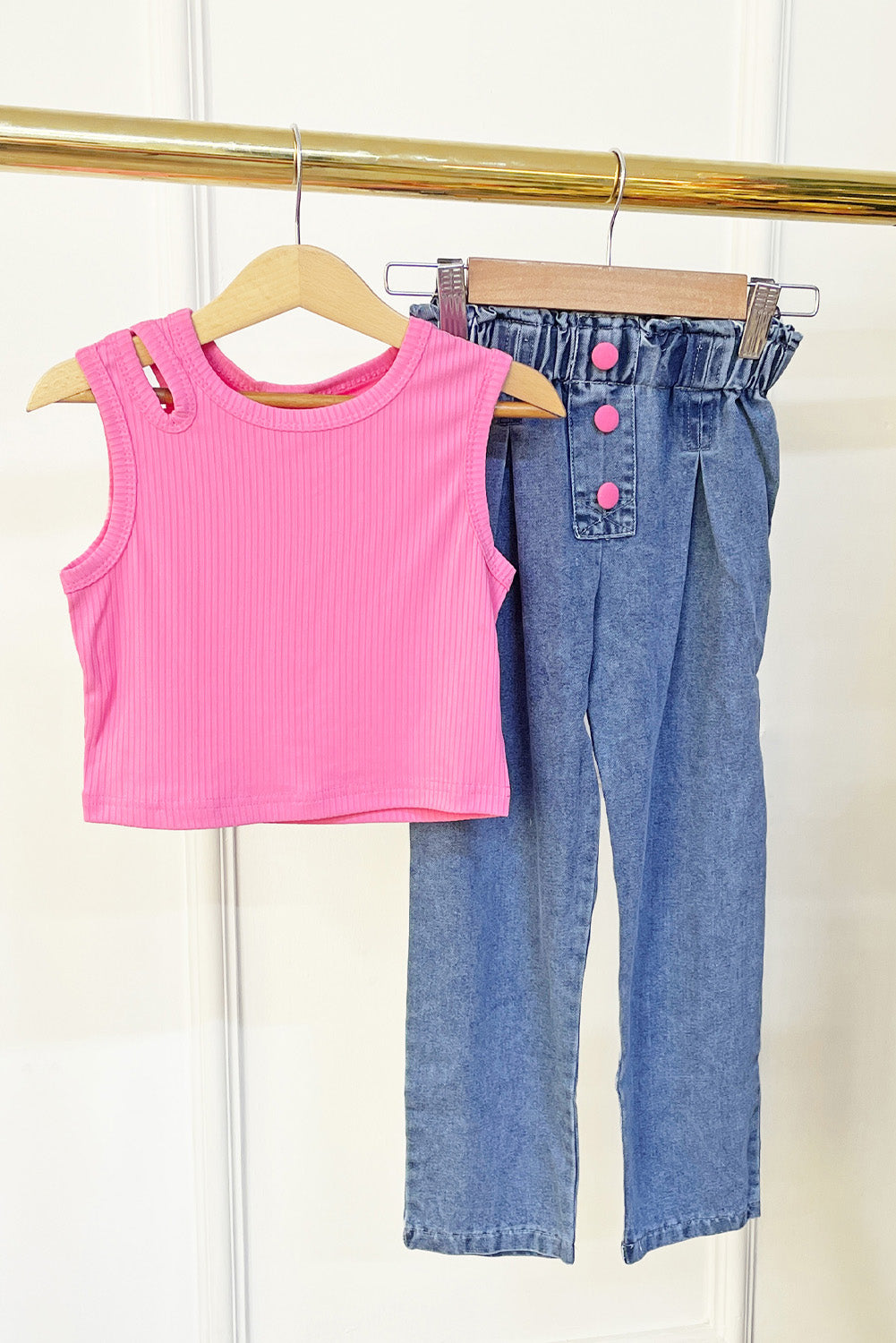 Set de Pantalón y BVD con abertura en Hombro