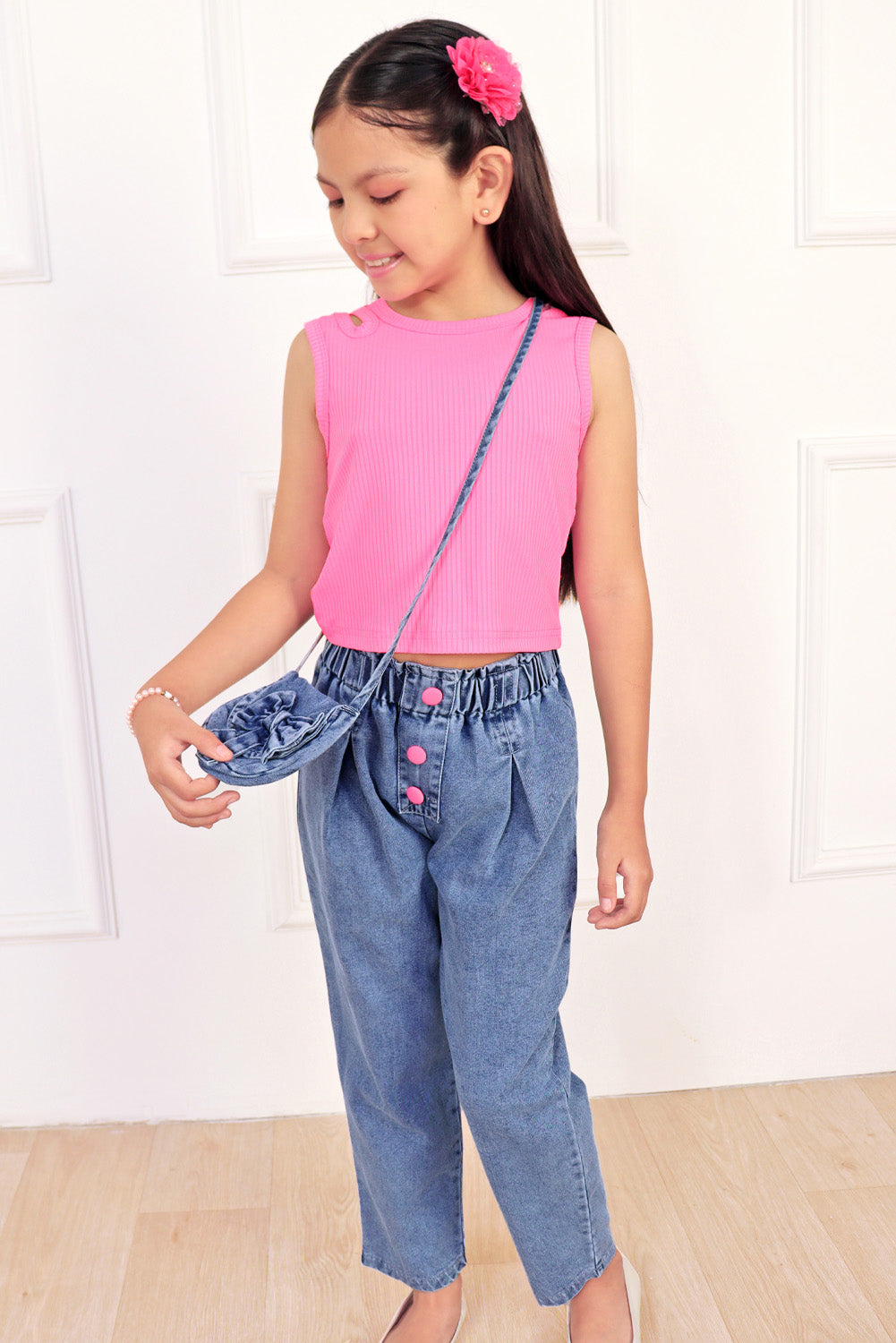 Set de Pantalón y BVD con abertura en Hombro