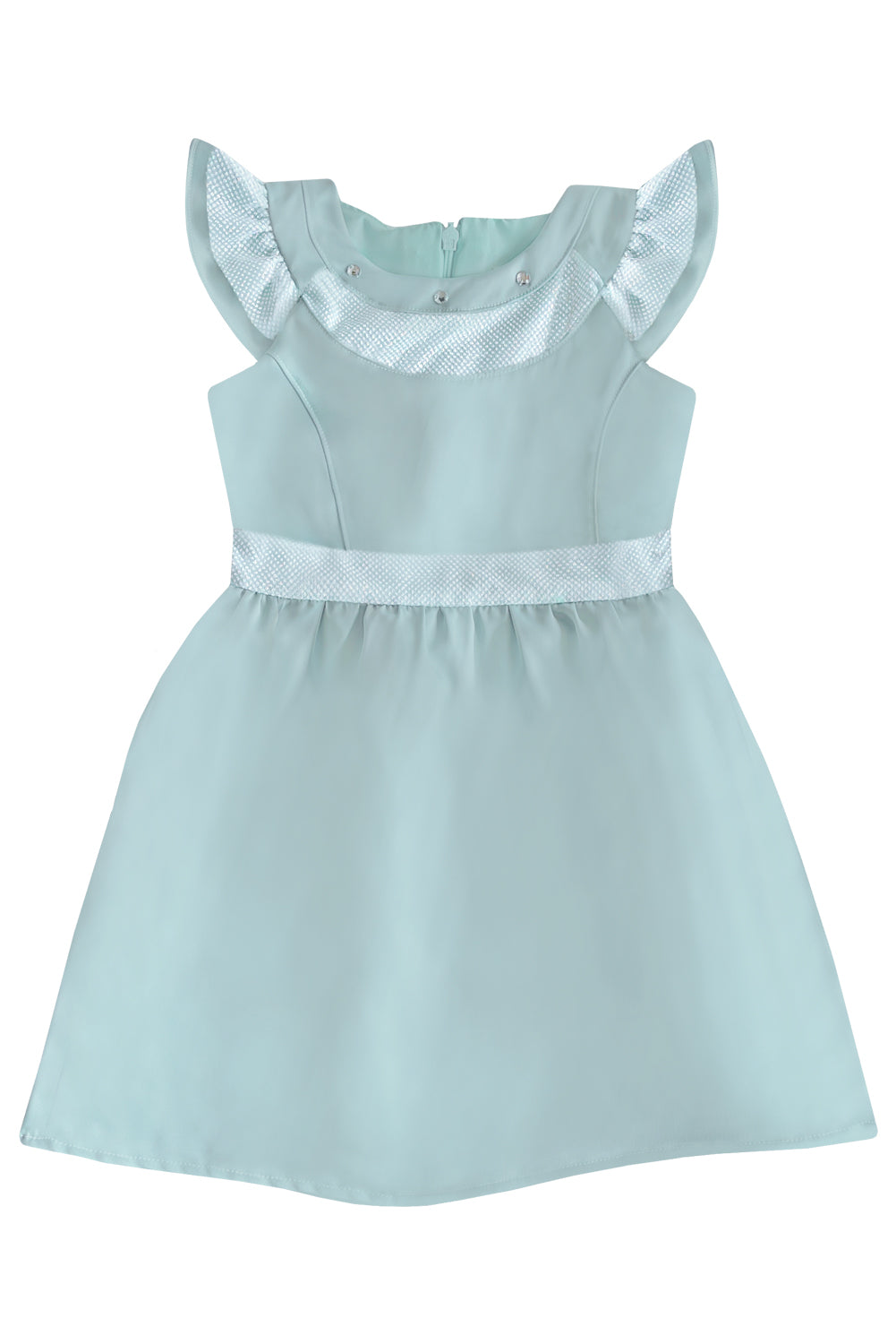 Vestido en beneton con detalles en tull sugar