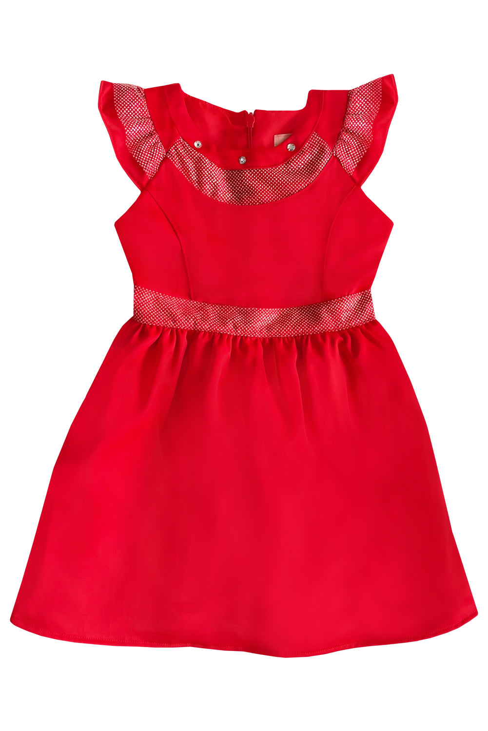 Vestido en beneton con detalles en tull sugar