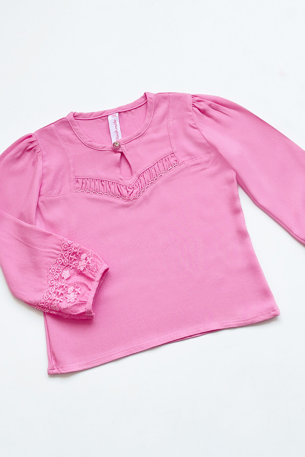 BLUSA PIEZAS RECOGIDAS EN CANESU CORTE CORAZON Y MANGAS ABULLONADAS - BLNA0293