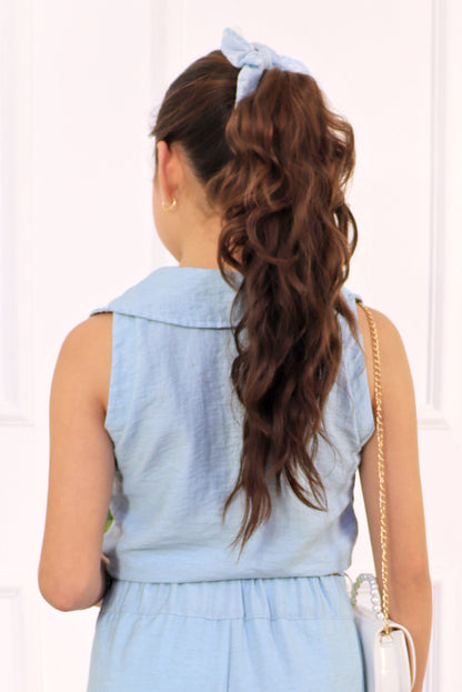 Blusa abierta manga cero con cuello camisero y elasticado en basta