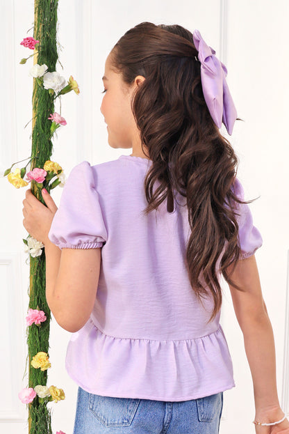 Blusa manga corta con Lazitos y bello faldon recogido