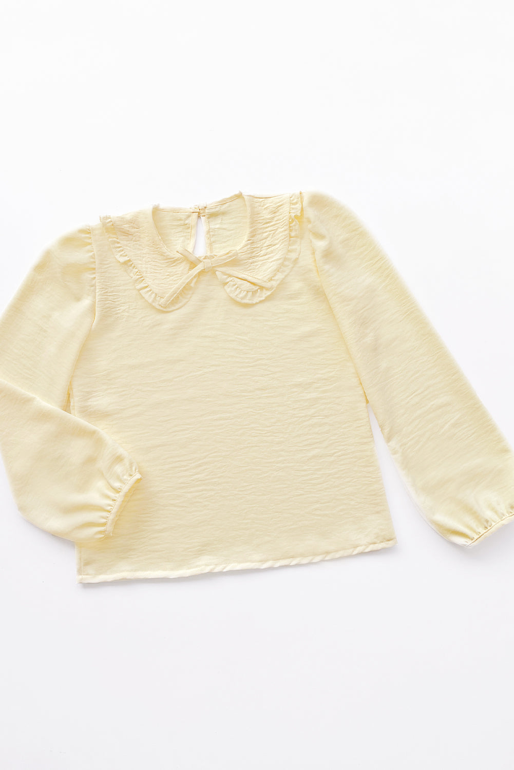 Blusa con Cuello Peter Pan y Manga Abullonada