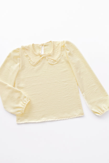 Blusa con Cuello Peter Pan y Manga Abullonada