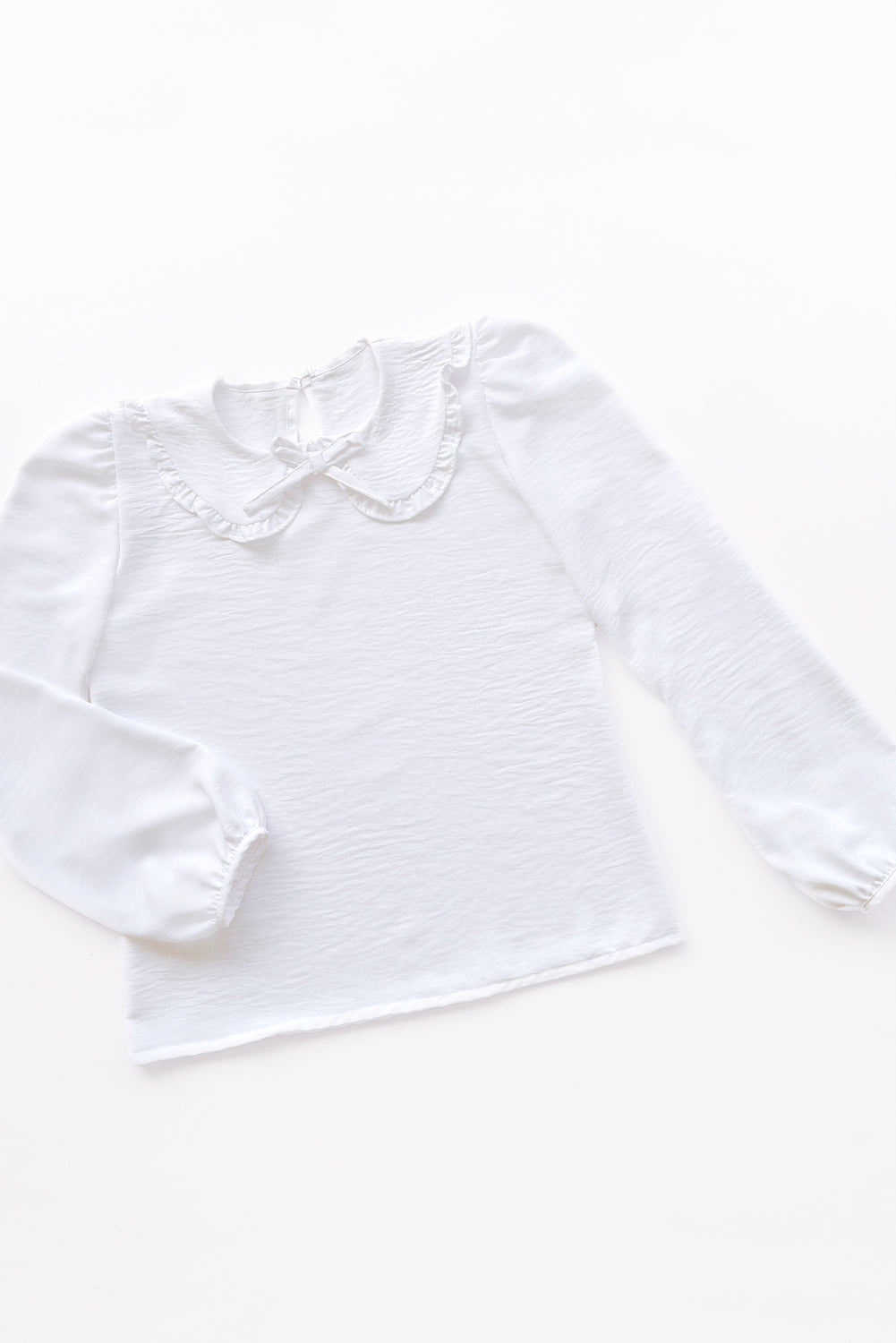 Blusa con Cuello Peter Pan y Manga Abullonada
