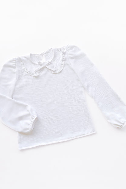 Blusa con Cuello Peter Pan y Manga Abullonada