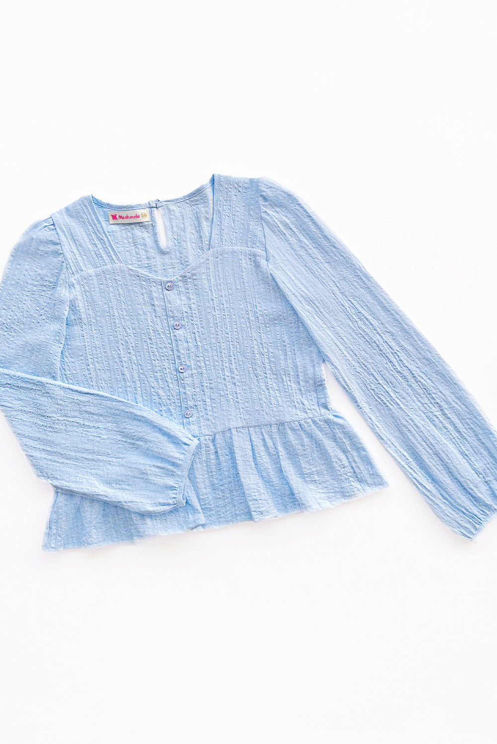 Blusa de Manga Larga con Peplum y Botones