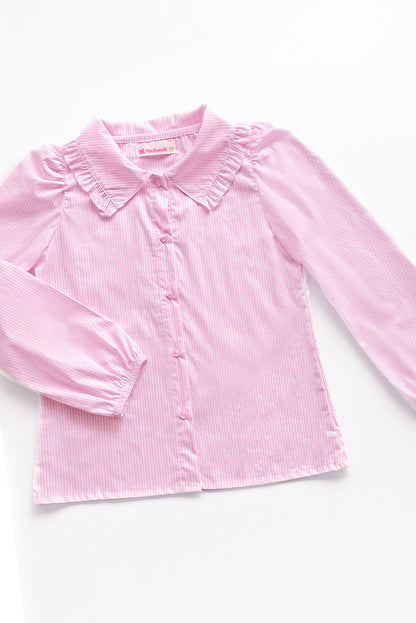 Blusa Listada Cuello Camisero
