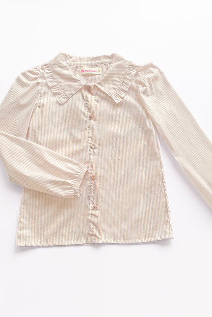 Blusa Listada Cuello Camisero