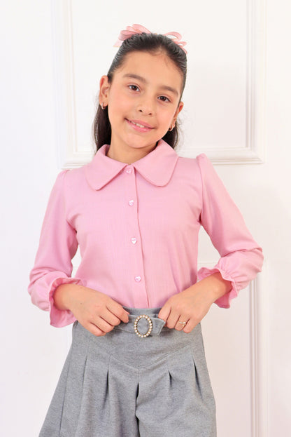 Blusa Boho con Cuello Camisero